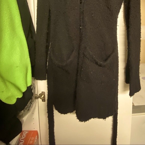 Vintage Le Chateau Button Belt Sweater Long Jacket Dress Pocket Large Fit Med S - Picture 5 of 5